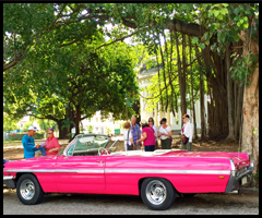 Restored American Classic cars in Havana, Cuba