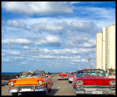 Malecon Drive in Classic Cars - Havana, Cuba